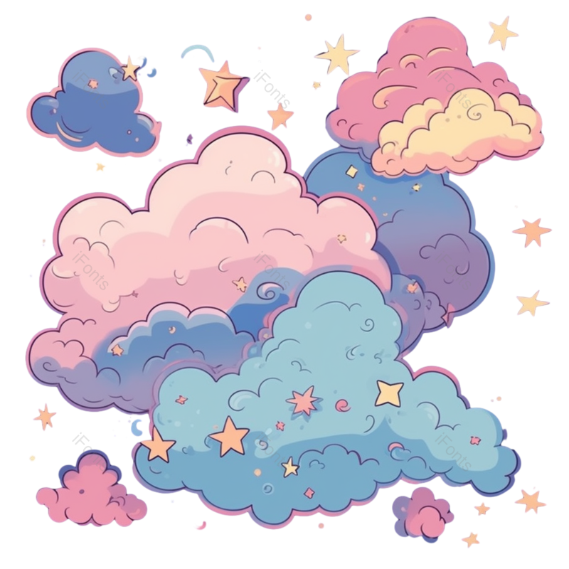 元素图片,卡通元素,天空PNG,可爱星星免抠素材